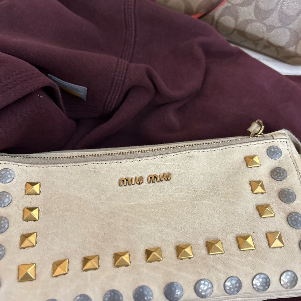 Miu Miu Gold and Silver Studded Women's Bag